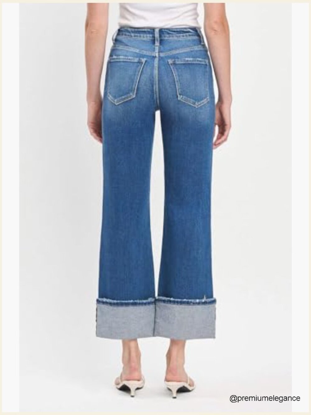 Super High Rise Flare Jeans 28" Inseam Vintage 90s Stretch Denim - Picture 2 of 6